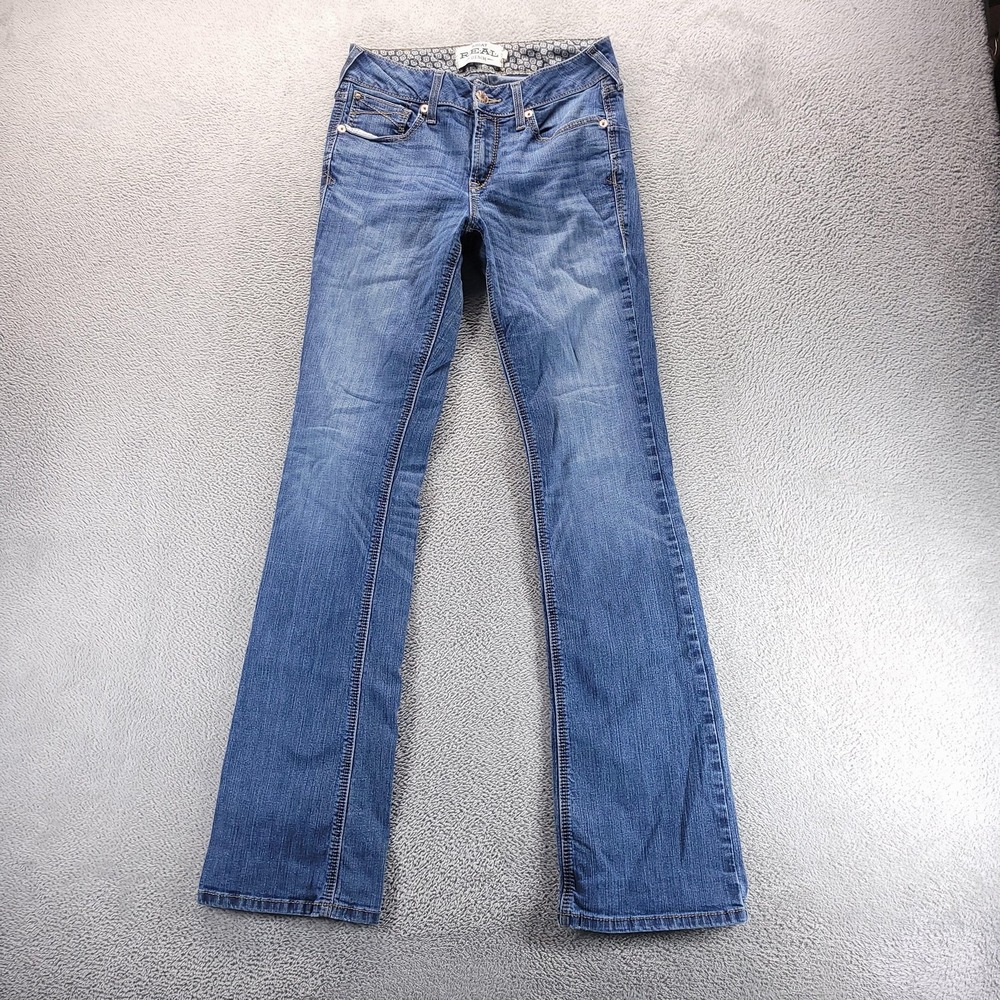 Ariat Real Jeans Womens 29x34 Blue Rosa Boot Mid Rise Bootcut Stretch Denim
